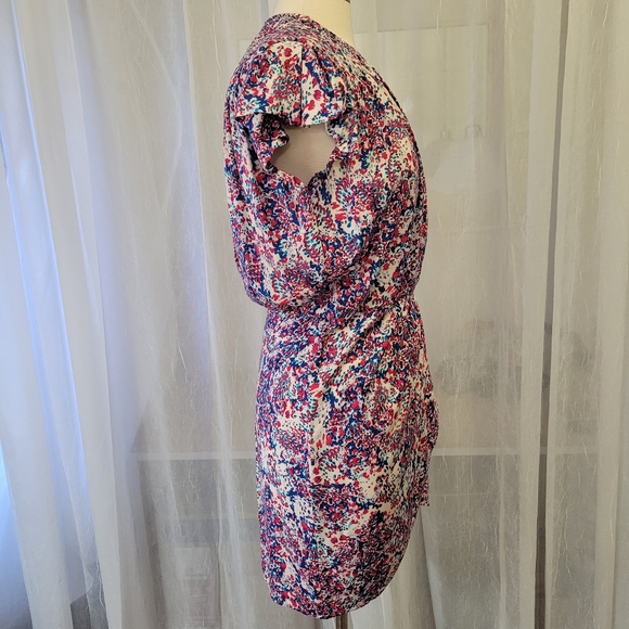 IRO Paris Mini Wrap Dress Ruffled Cap Sleeves size 34 - Picture 8 of 13